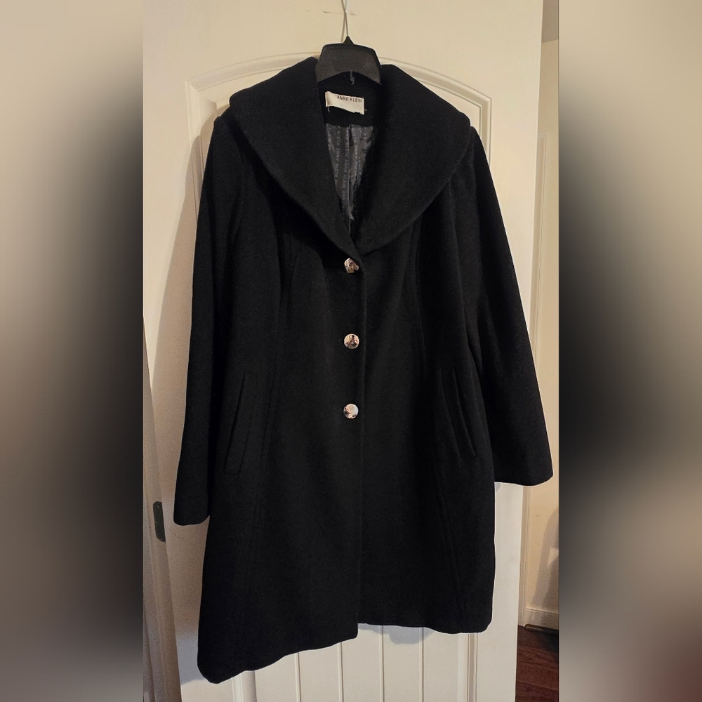 Anne Klein Black Wool Coat